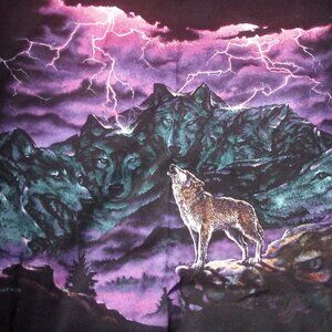 Vintage Habitat Hidden Wolf Wolves Storm Mountain T-Shirt